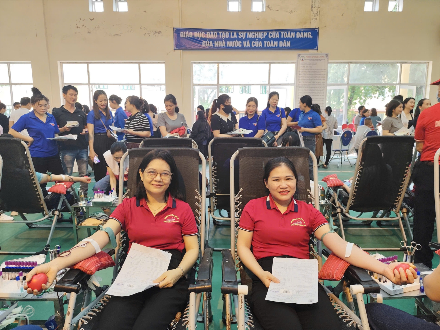 CÁC CÔ GIÁO TRƯỜNG MẦM NON 7/5 THAM GIA NGÀY HỘI HIẾN MÁU TÌNH NGUYỆN NĂM 2025