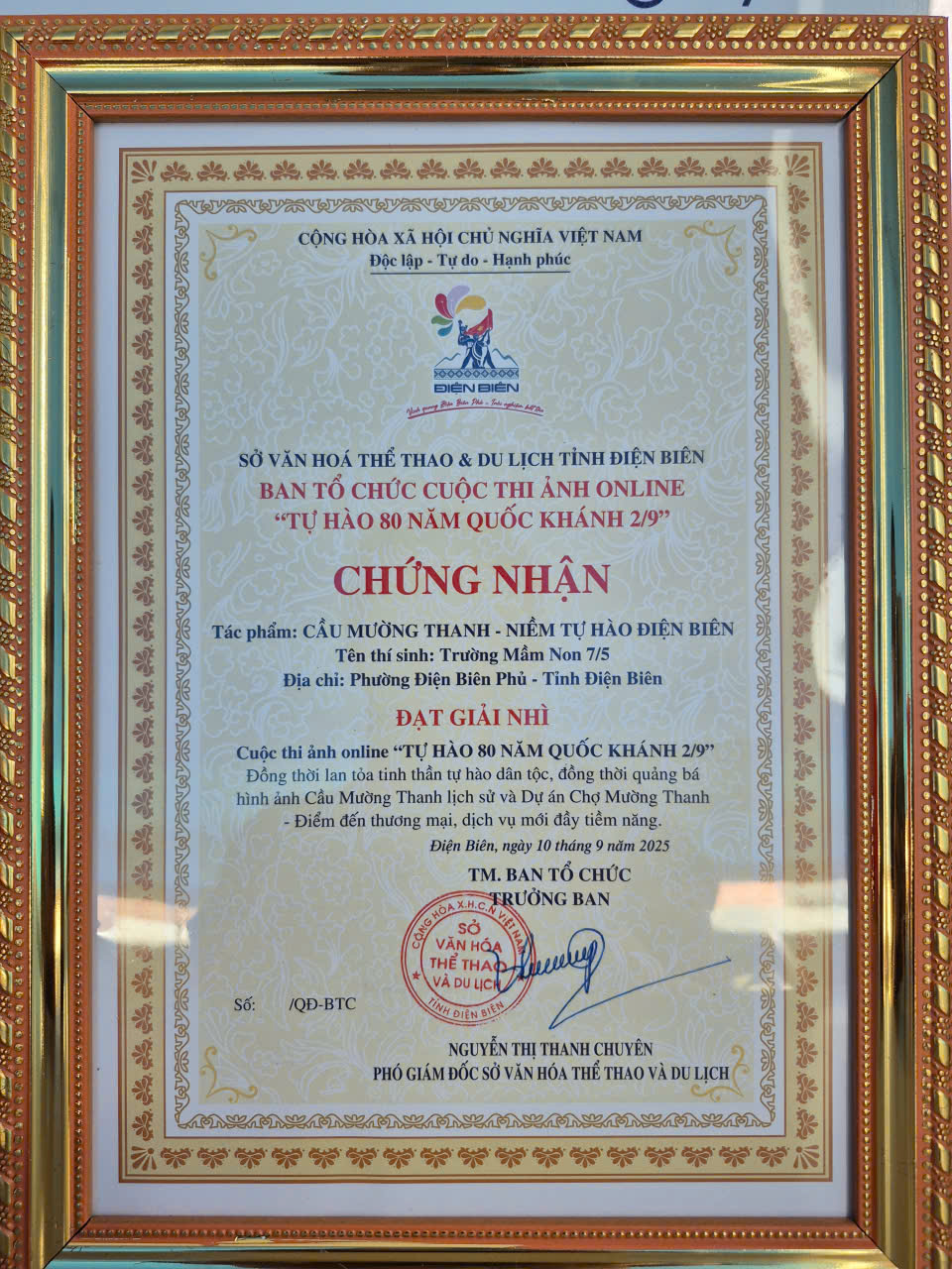 VINH DỰ CỦA TẬP THỂ TRƯỜNG MẦM NON 7/5  TẠI CUỘC THI ẢNH ONLINE “TỰ HÀO 80 NĂM QUỐC KHÁNH 2/9”